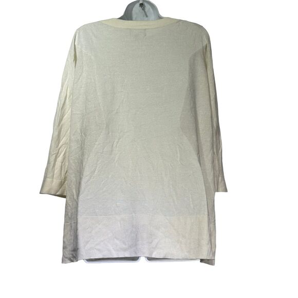 Pure Collection Silk Linen Ivory Pullover Sweater Size 12 - Picture 2 of 5